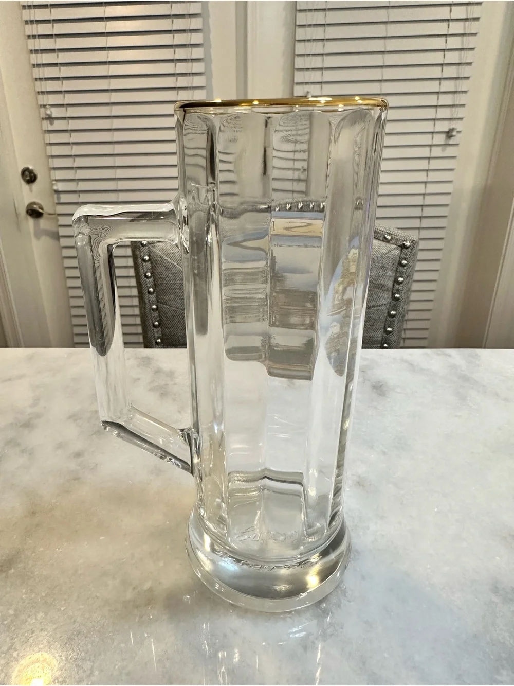 Vintage Dresden Landmarks Beer Mug Stein with Metallic Gold Rim, 16oz